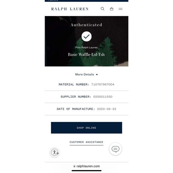 POLO Ralph Lauren Mens Basic Waffle Long Sleve Shirt XL Nice! - Picture 10 of 10